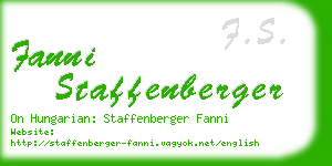 fanni staffenberger business card